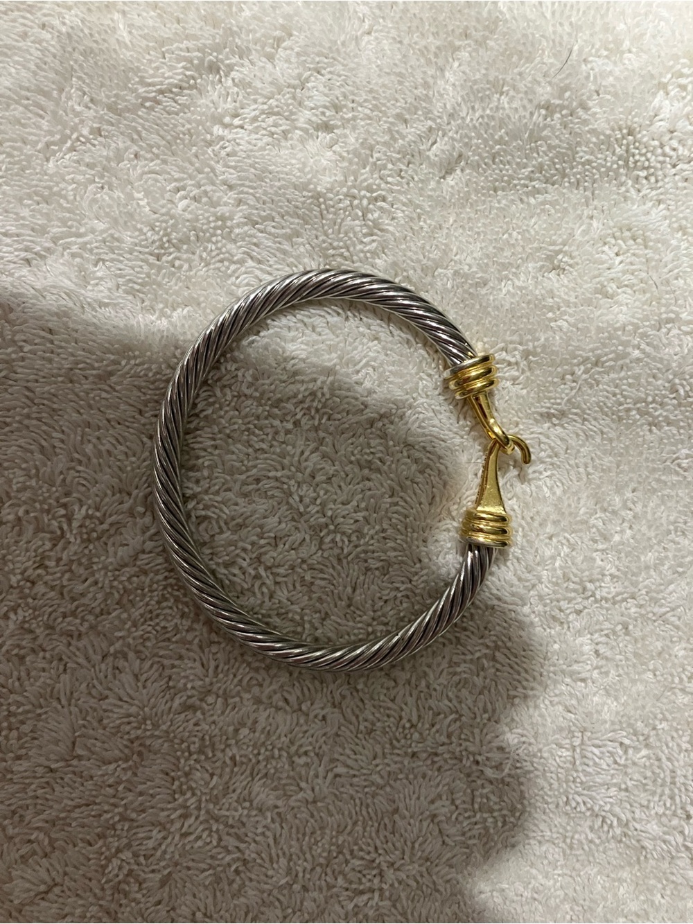 David Yurman Two-Tone Cable Bracelet in Silver and Gold - Picture 2 of 11